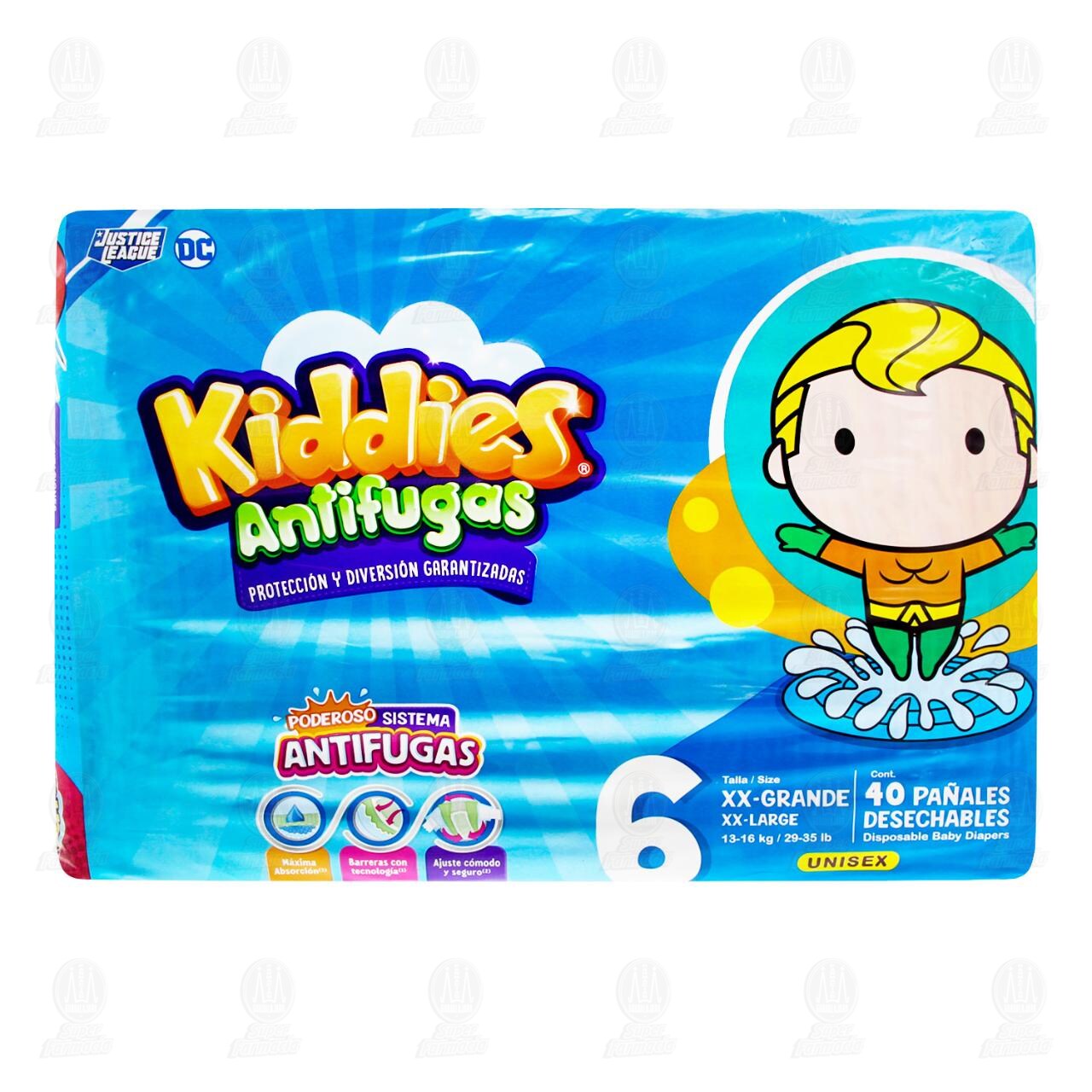 Pañal Kiddies Antifugas Unisex Talla 6 XX Grande, 40 Pañales. image number 1