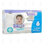 Pañal Bbtips Sensitive Talla 1 Pequeño, 40 Pañales.