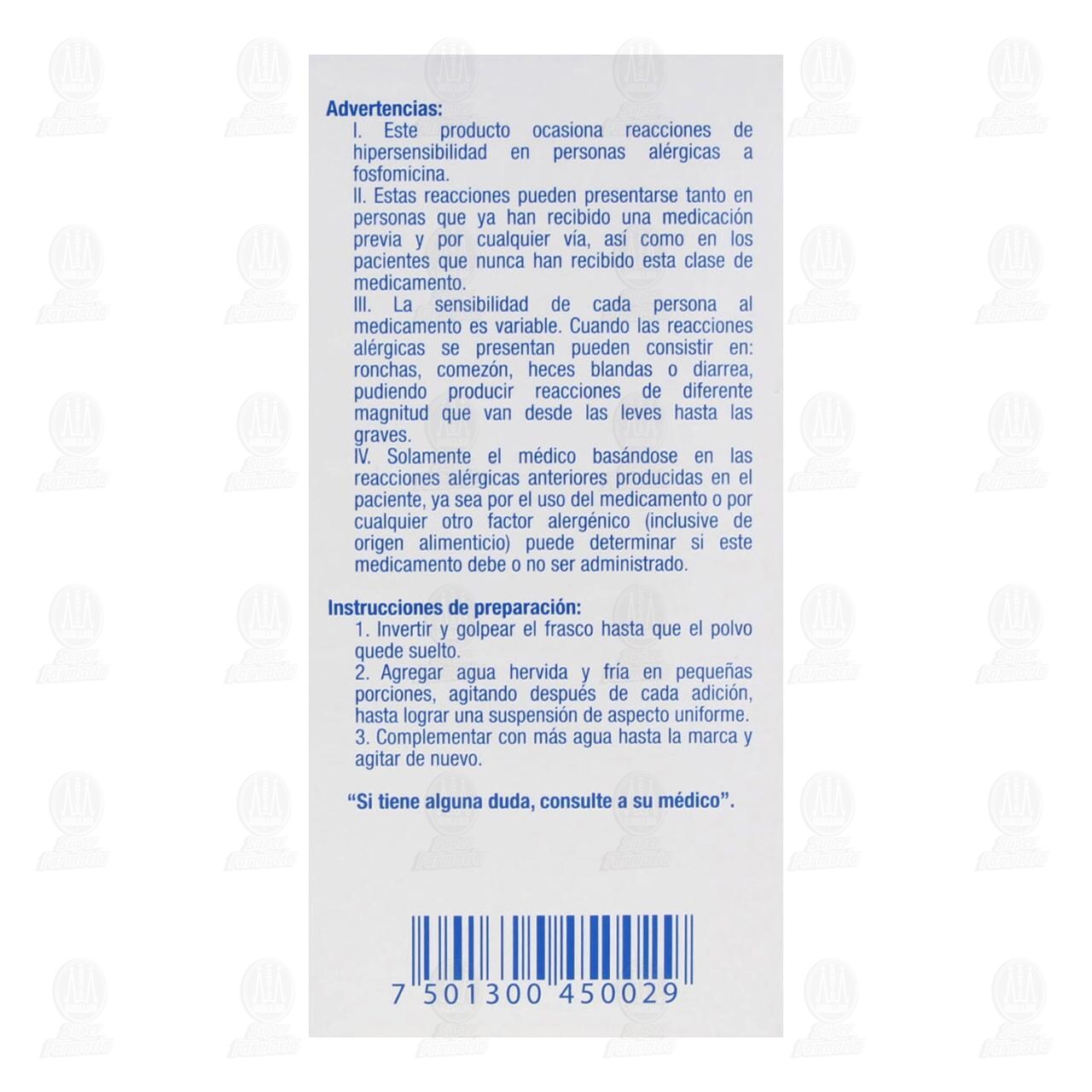 Fossin 250mg/5ml Suspensión, 60 ml. image number 2