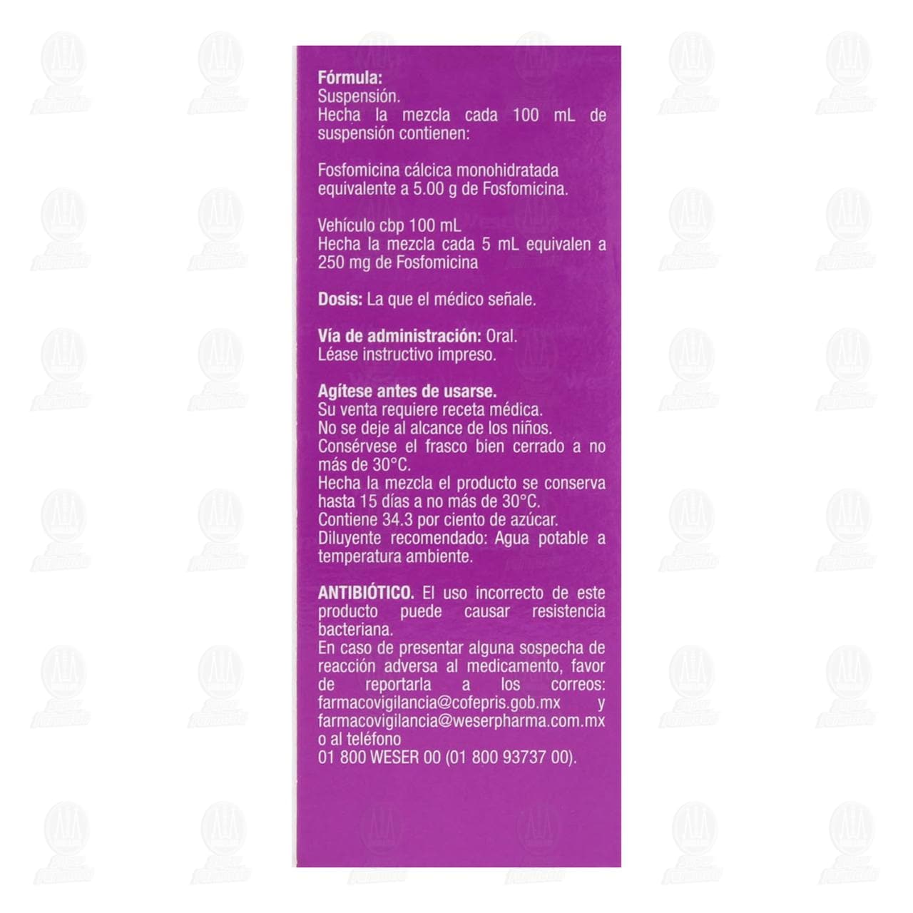 Fossin 250mg/5ml Suspensión, 60 ml. image number 3