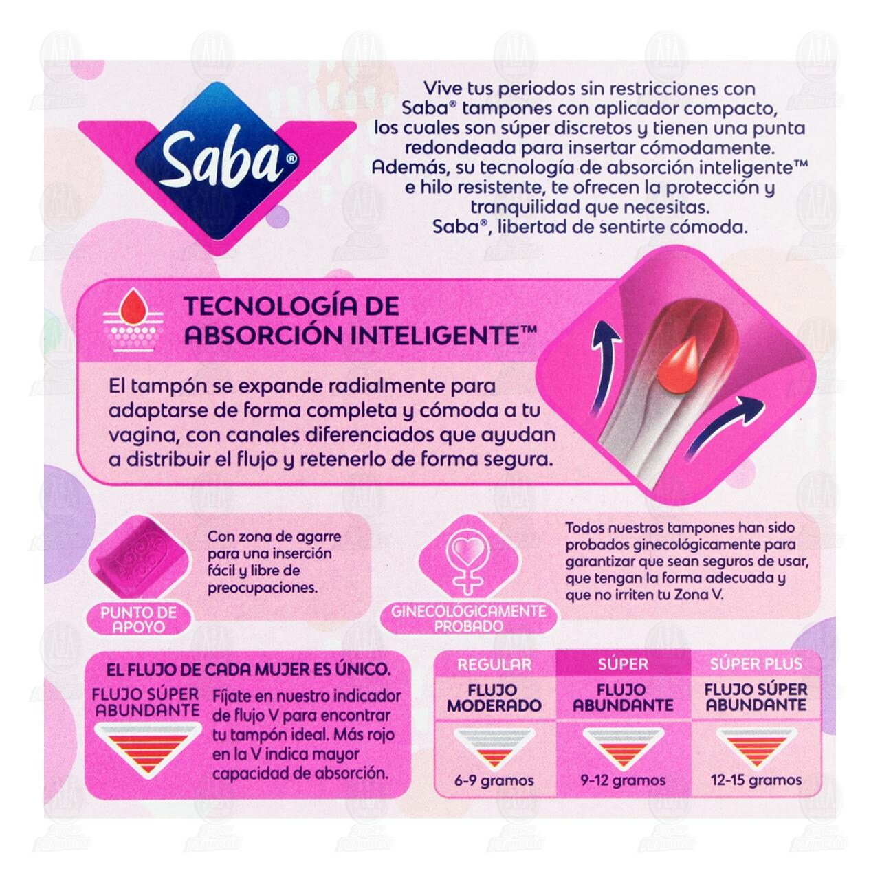 Tampones Saba Super Plus con Aplicador Compacto, 10 pzas. image number 2