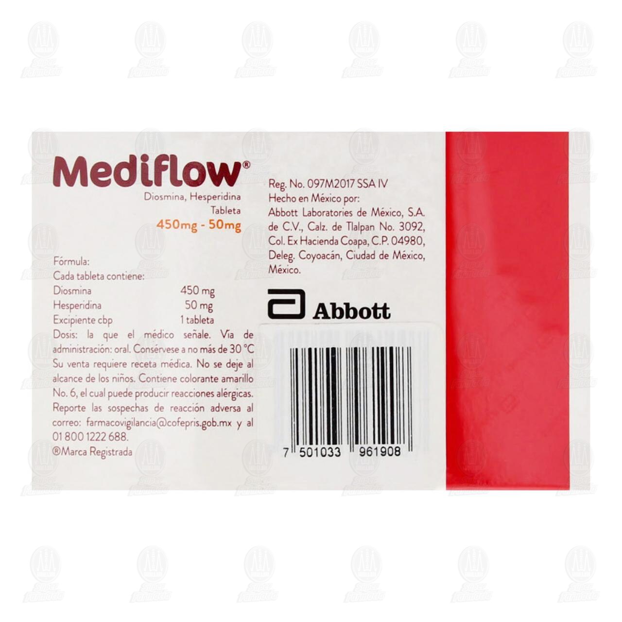 Mediflow 450mg/50mg, 2 Cajas con 20 Tabletas c/u. image number 2
