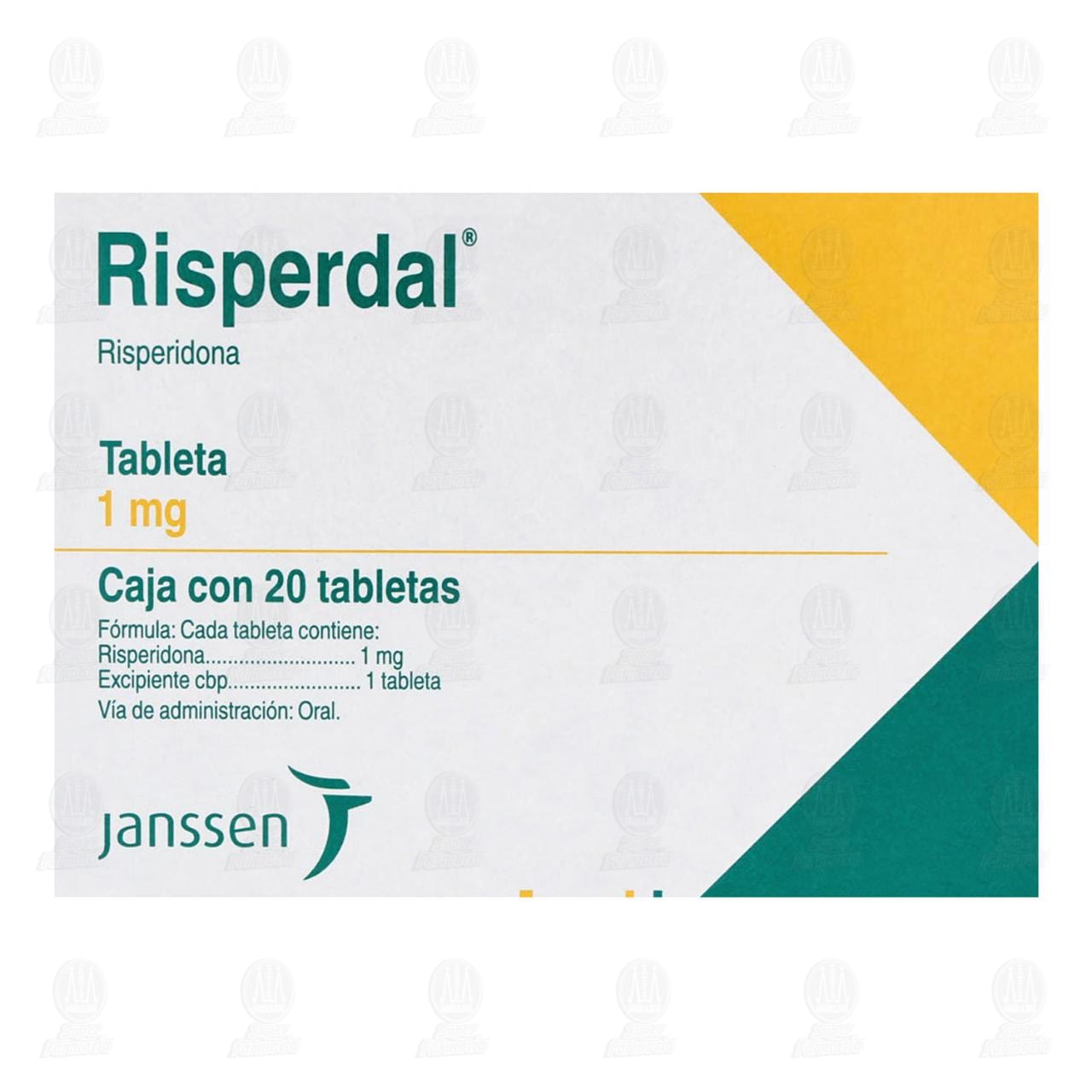 Risperdal 1 mg, 20 Tabletas. image number 1