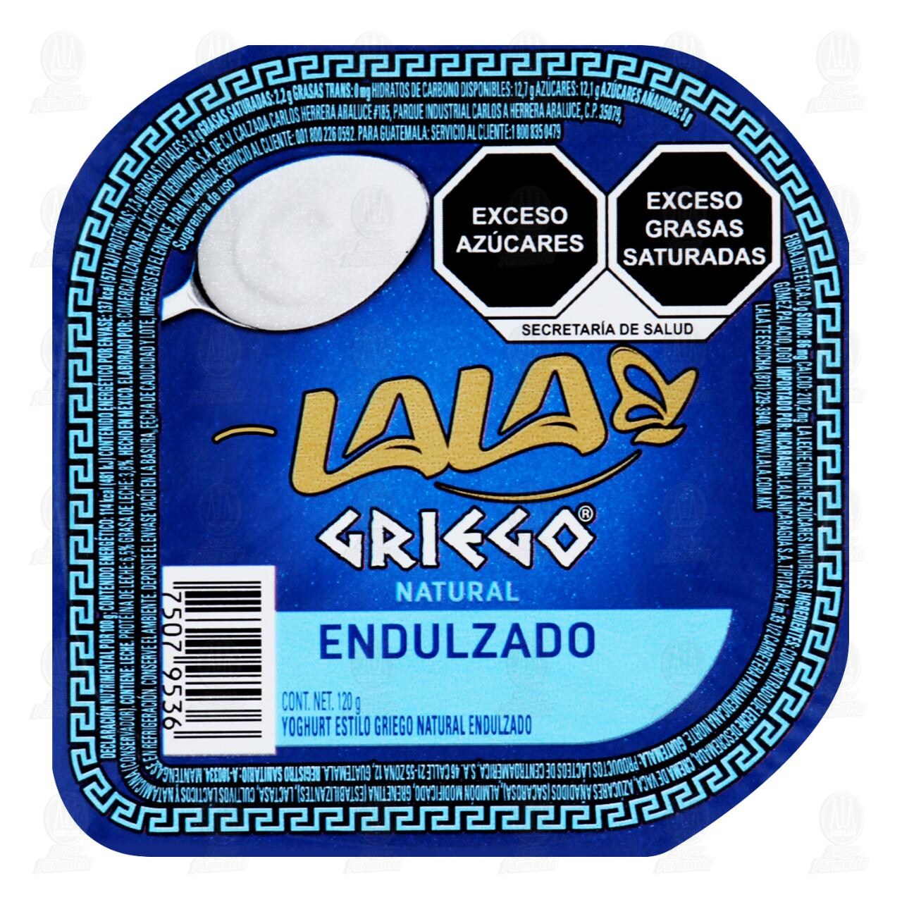 Yoghurt Lala Griego Natural Deslactosado, 120 gr. image number 0