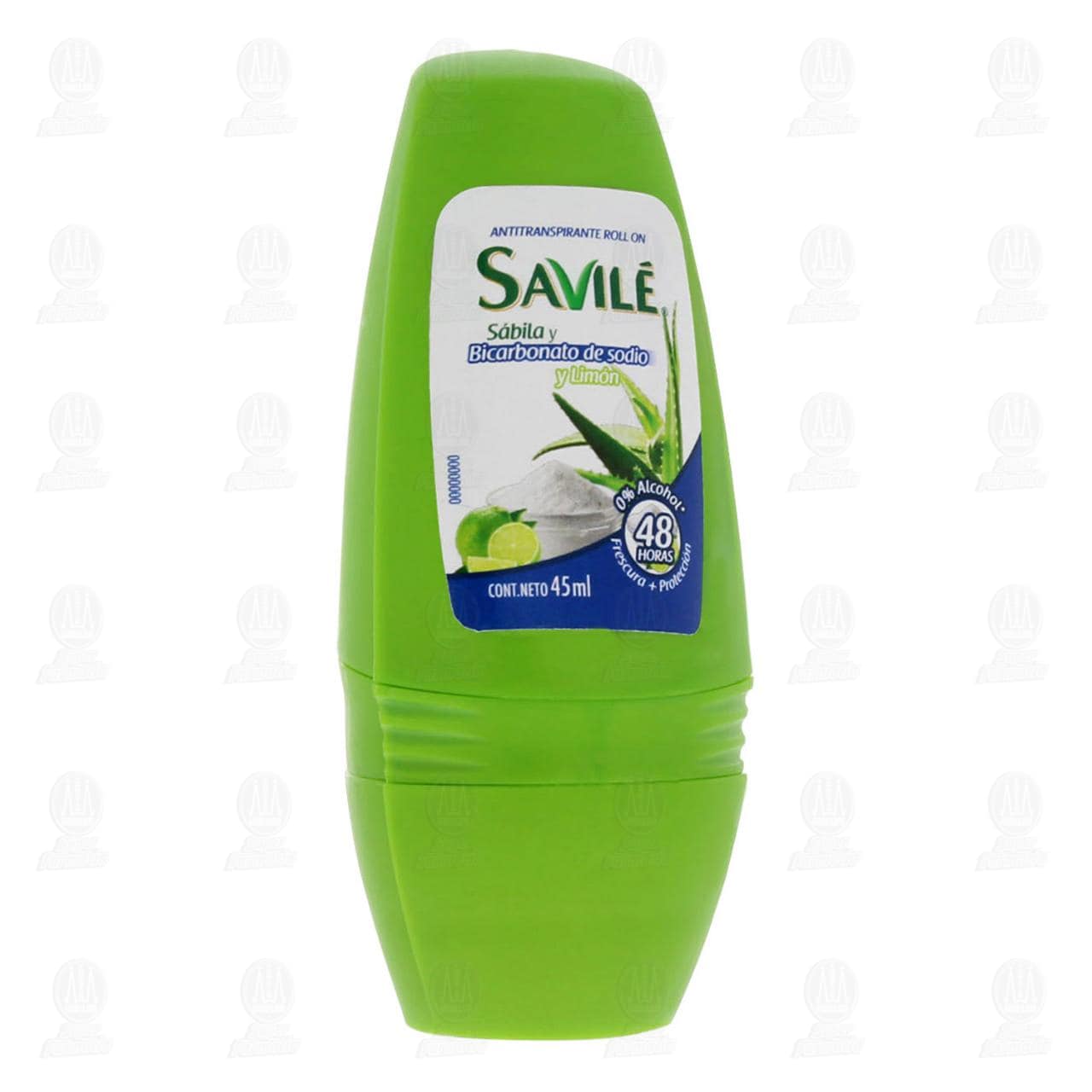 Imagen para Antitranspirante Savilé en roll-on para mujer, 48 horas de frescura y protección con sábila, bicarbonato de sodio y limón, 0% alcohol. Envase con 45 mililitros.