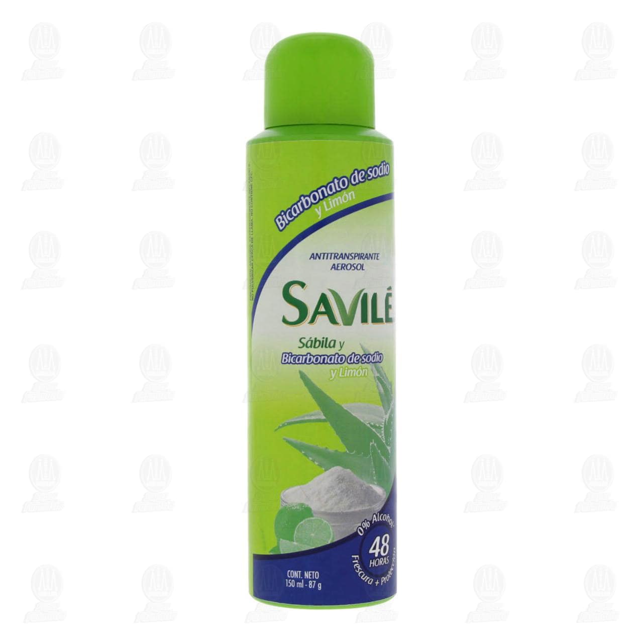 Imagen para Antitranspirante Savilé en aerosol para mujer, 48 horas de frescura y protección con sábila, bicarbonato de sodio y limón, 0% alcohol. Envase con 150 mililitros.
