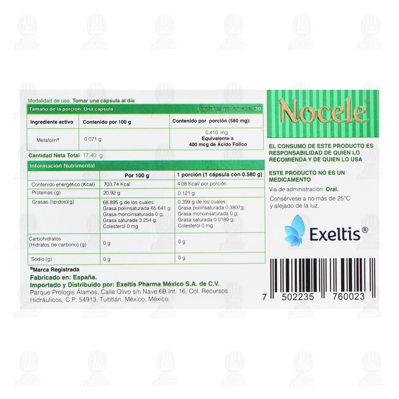 Nocele, 30 C&aacute;psulas. image number 2