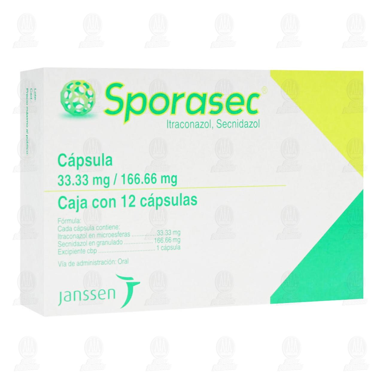 Sporasec 33.33mg/166.66mg, 12 C&aacute;psulas. image number 0