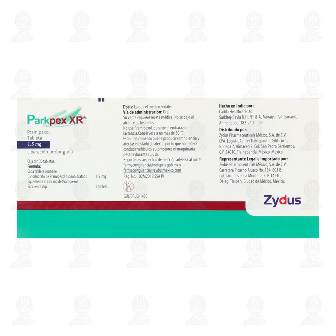 Parkpex XR 1.5 mg, 30 Tabletas. image number 2