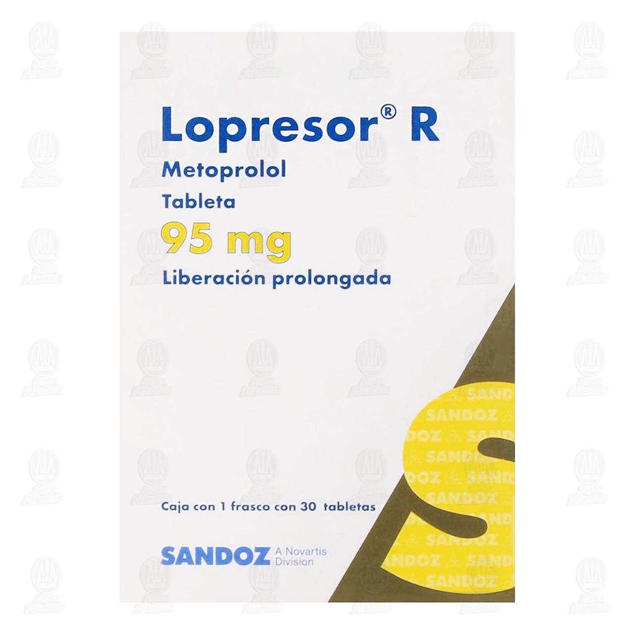 Lopresor R 95 mg, 30 Tabletas. image number 1
