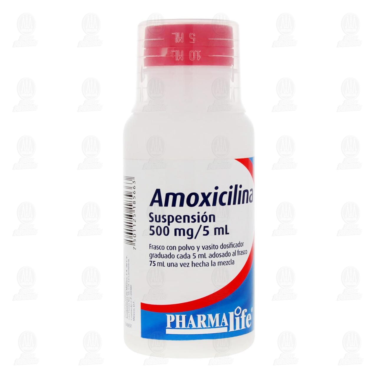 Amoxicilina 500mg/5ml Suspensi&oacute;n, 75 ml Pharmalife. image number 0