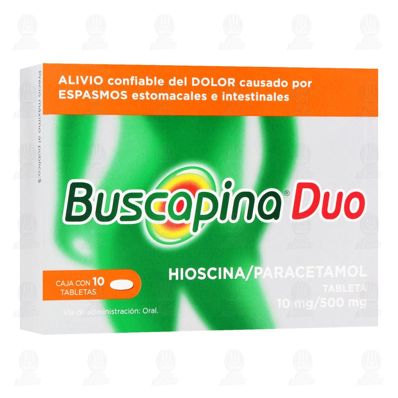 Buscapina Duo 10mg/500mg, 10 Tabletas. image number 0