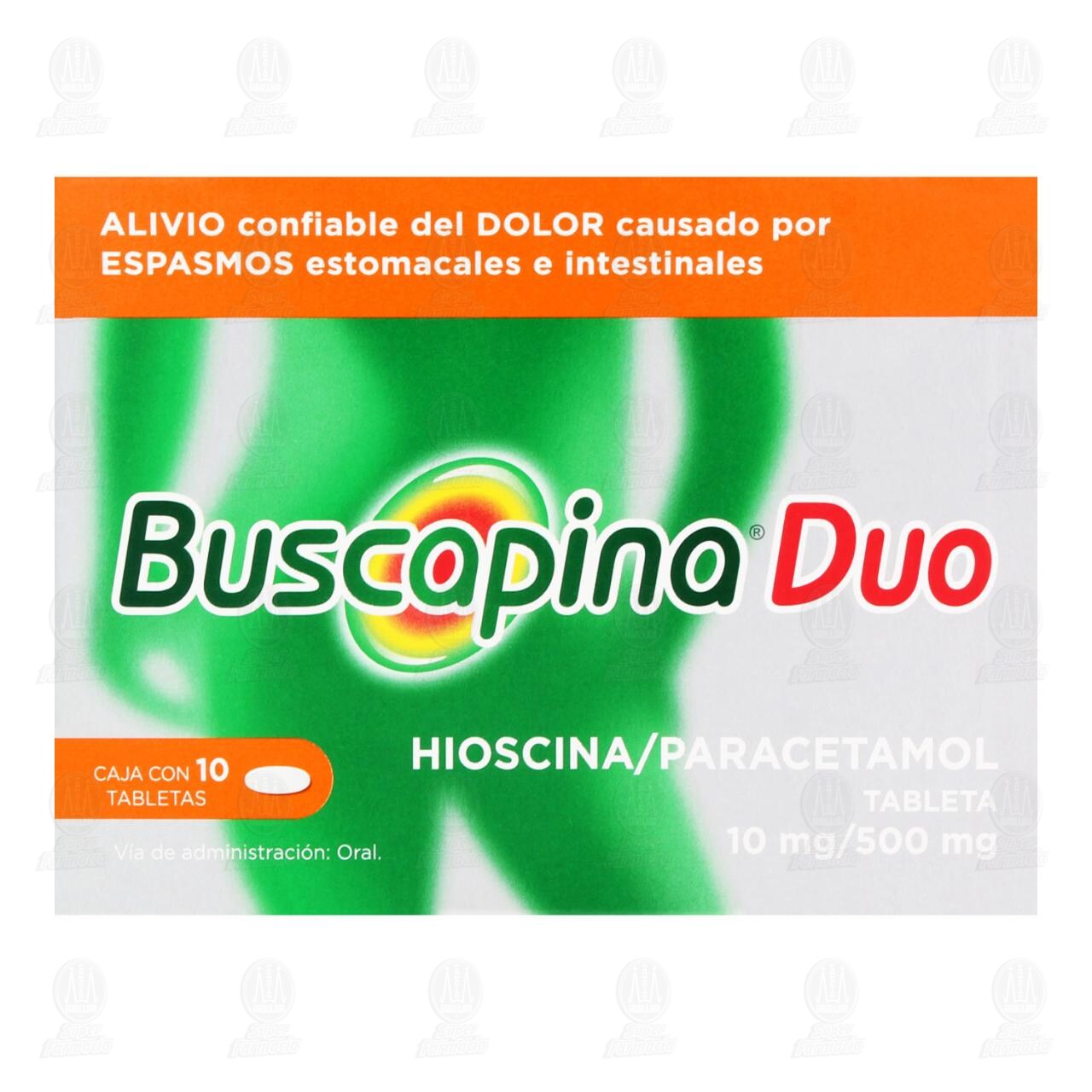 Buscapina Duo 10mg/500mg, 10 Tabletas. image number 1