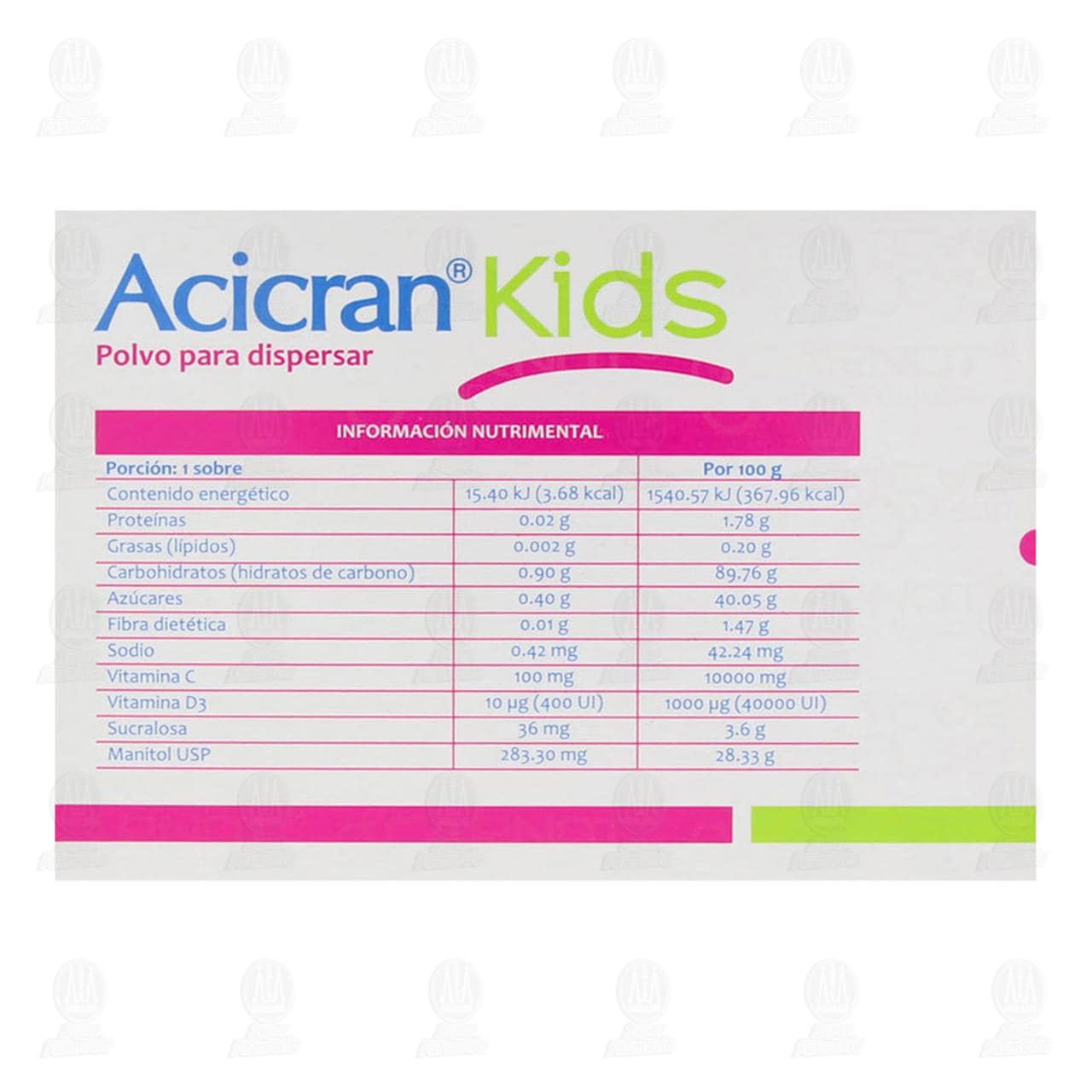 Suplemento Alimenticio Acicran Kids en Polvo, 30 Sobres de 1gr c/u. image number 2