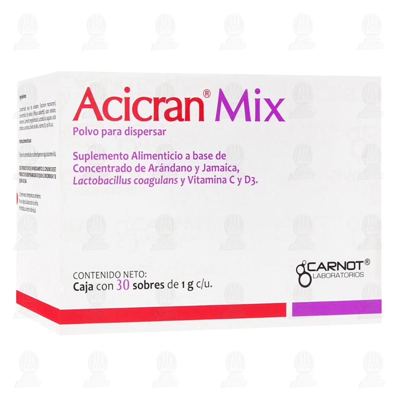 Suplemento Alimenticio Acicran Mix en Polvo, 30 Sobres de 1gr c/u.