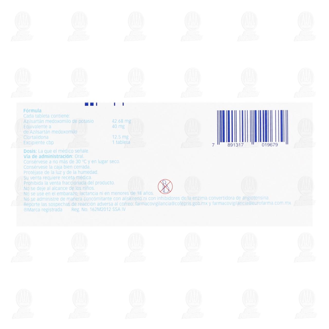 Edarbi CLD 40mg/12.5mg, 28 Tabletas. image number 2