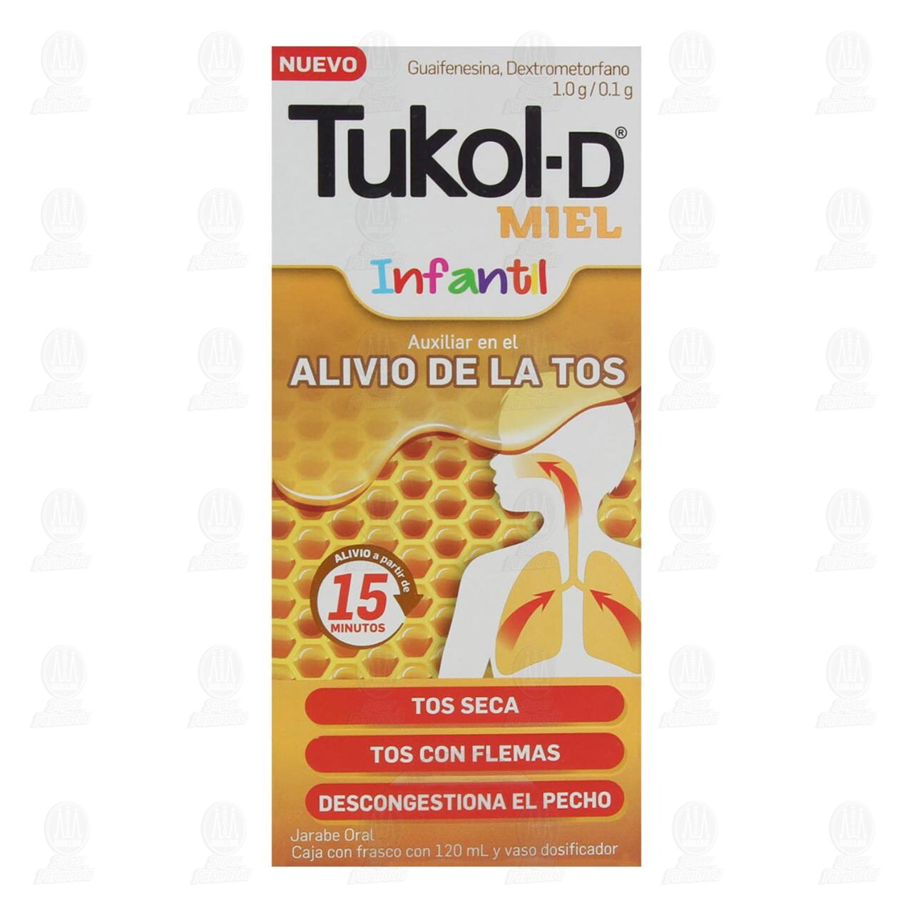 Tukol-D Miel Jarabe Infantil, 120 ml. image number 1