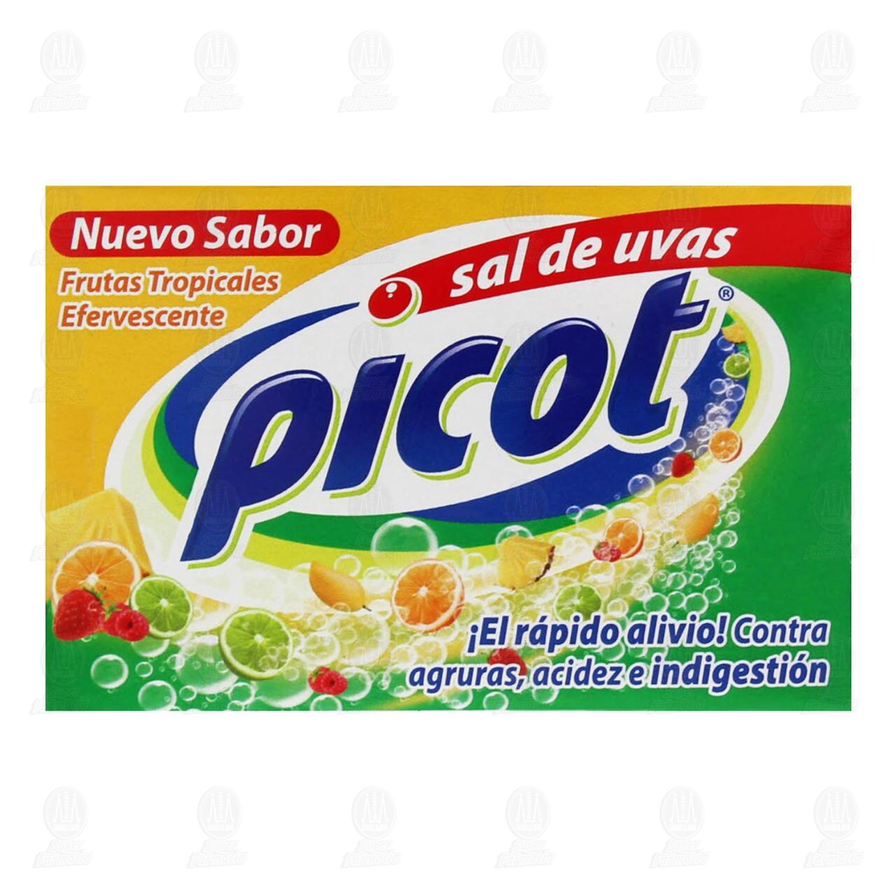 Picot Sal de Uvas Sabor Frutas Tropicales, 10 Sobres. image number 1