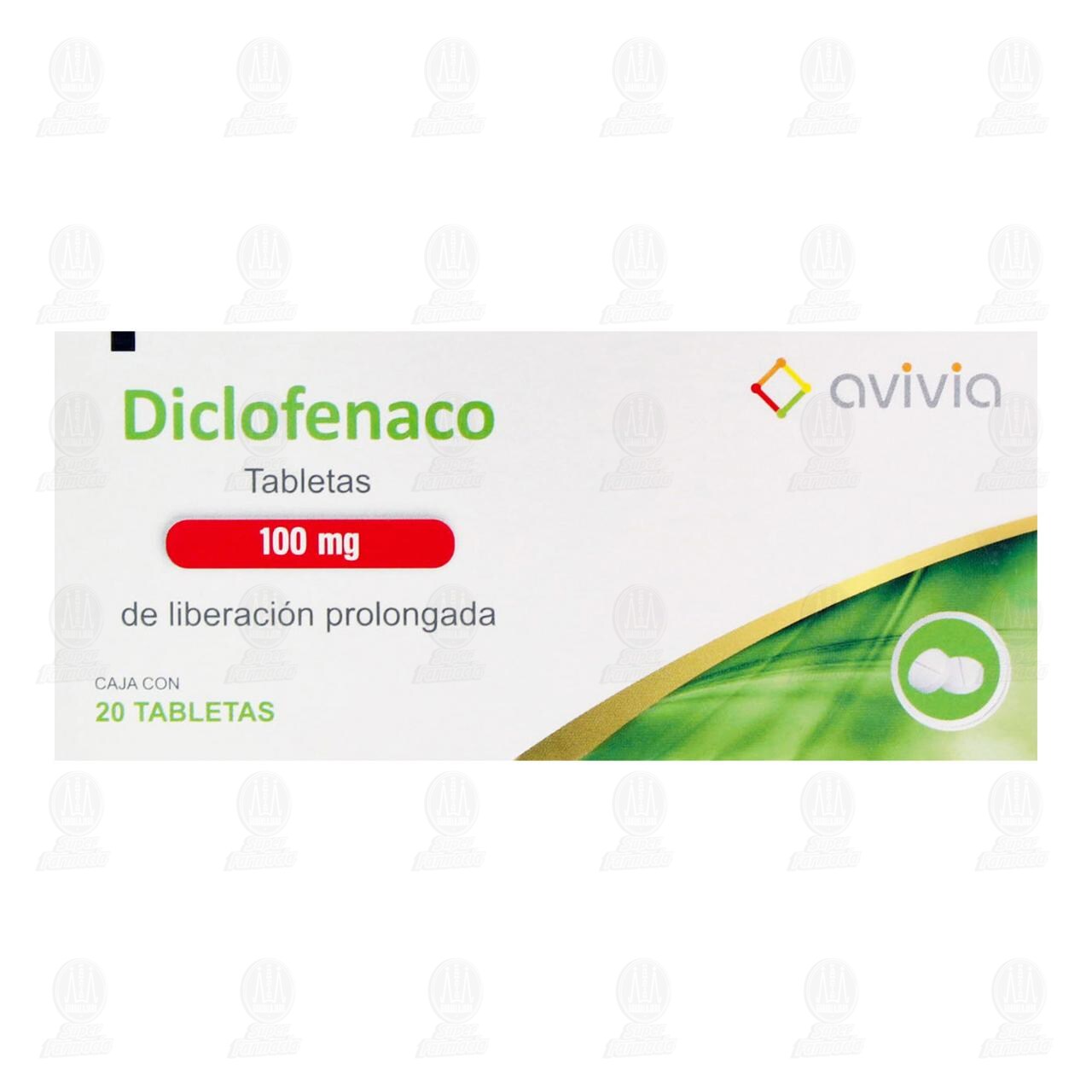 Diclofenaco 100 mg, 20 Tabletas. image number 1