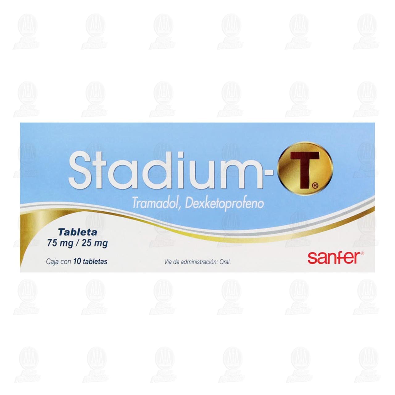 Stadium-T 75mg/25mg, 10 Tabletas. image number 1