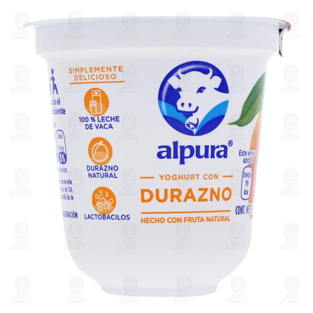 Yoghurt Alpura con Durazno, 125 gr.