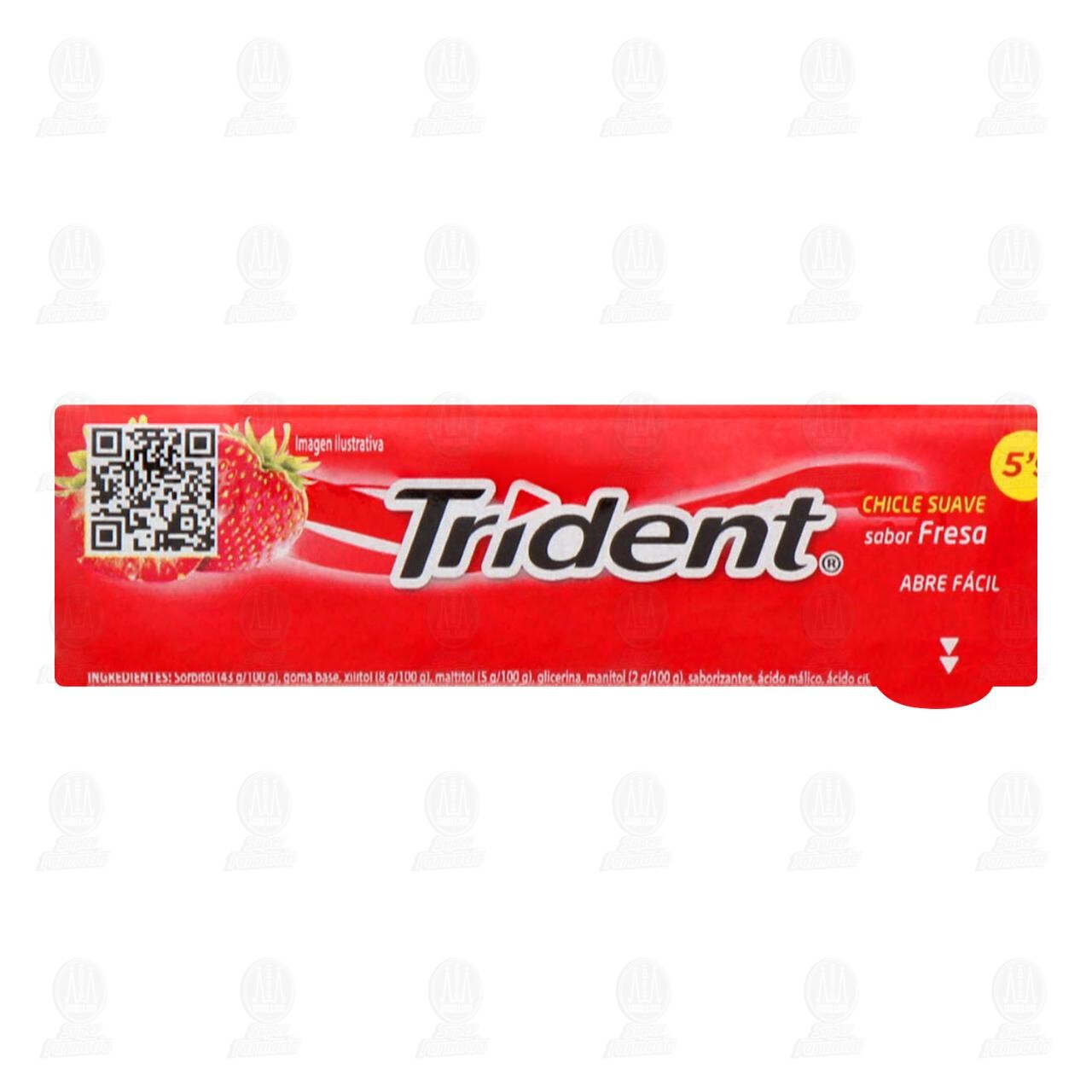 Goma de Mascar Trident Sabor Fresa, 13.5 gr. image number 1