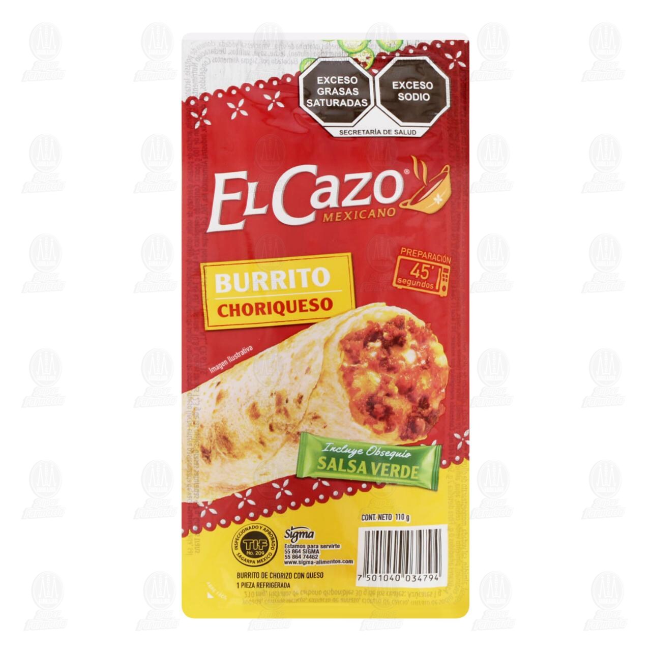 Burrito El Cazo Mexicano de Choriqueso, 110 gr. image number 0