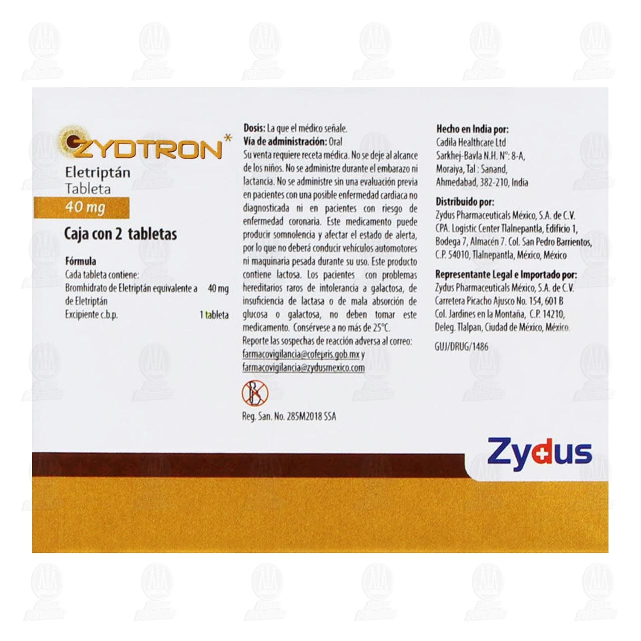 Zydtron 40 mg, 2 Tabletas. image number 2