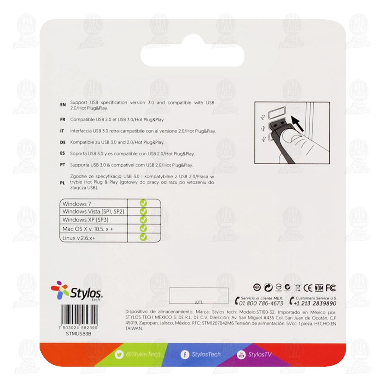 Memoria USB Stylos Tech de 32GB, 1 pz. image number 1