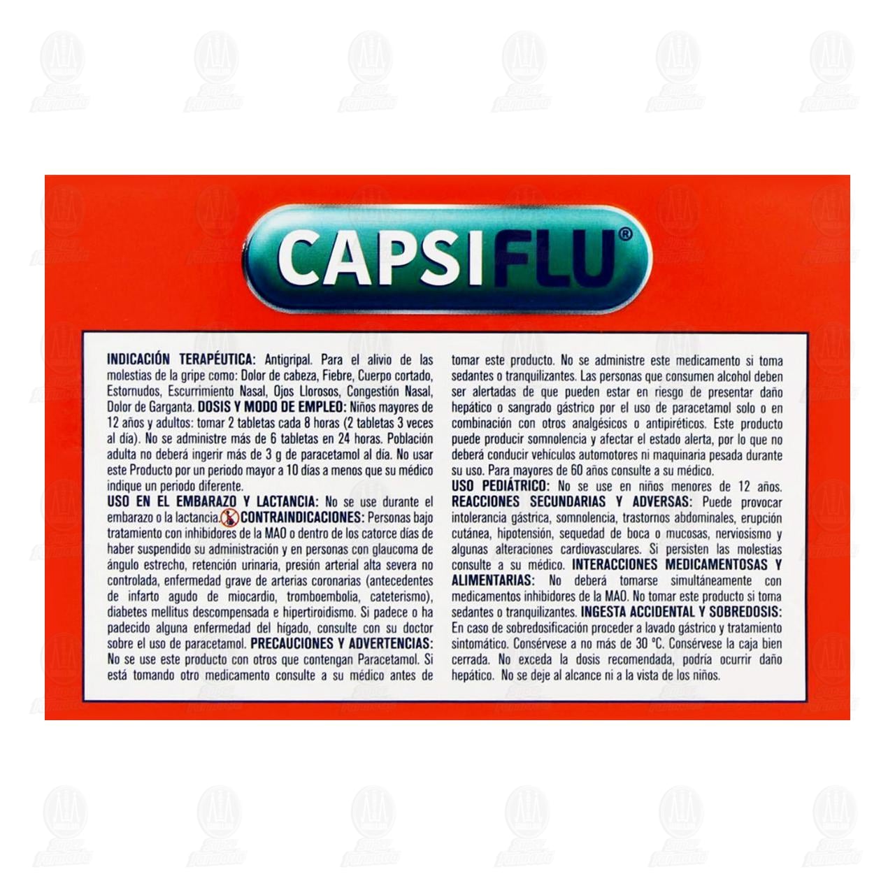 Capsiflu Gripe 2mg/5mg/500mg, 12 Tabletas. image number 2