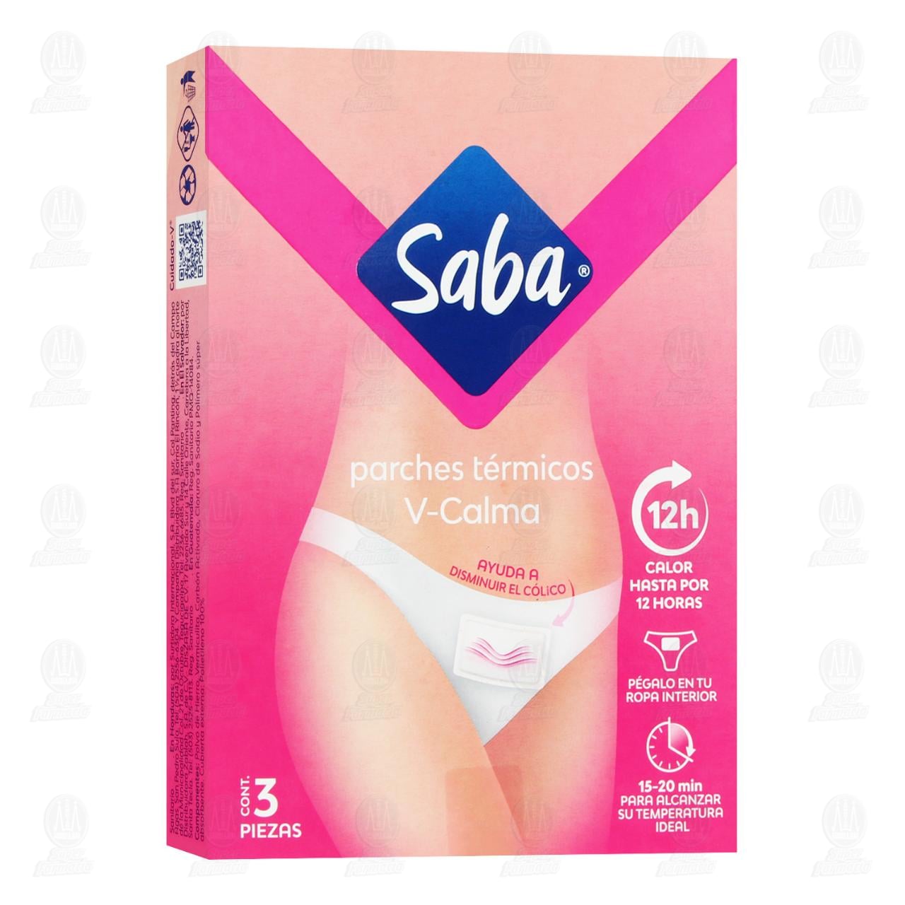 Parche Térmico Saba V-Calma para Cólico Menstrual, 3 pzas.