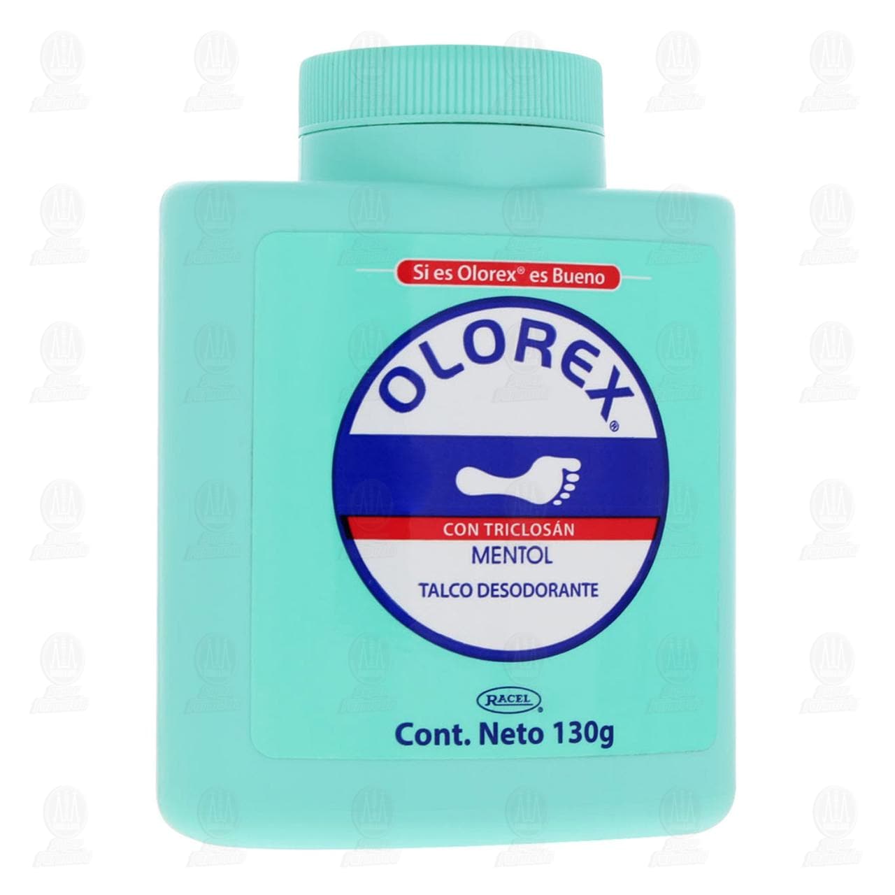 Imagen para Talco desodorante Olorex mentol con triclosán para axilas y pies. Bote con 130 gramos.