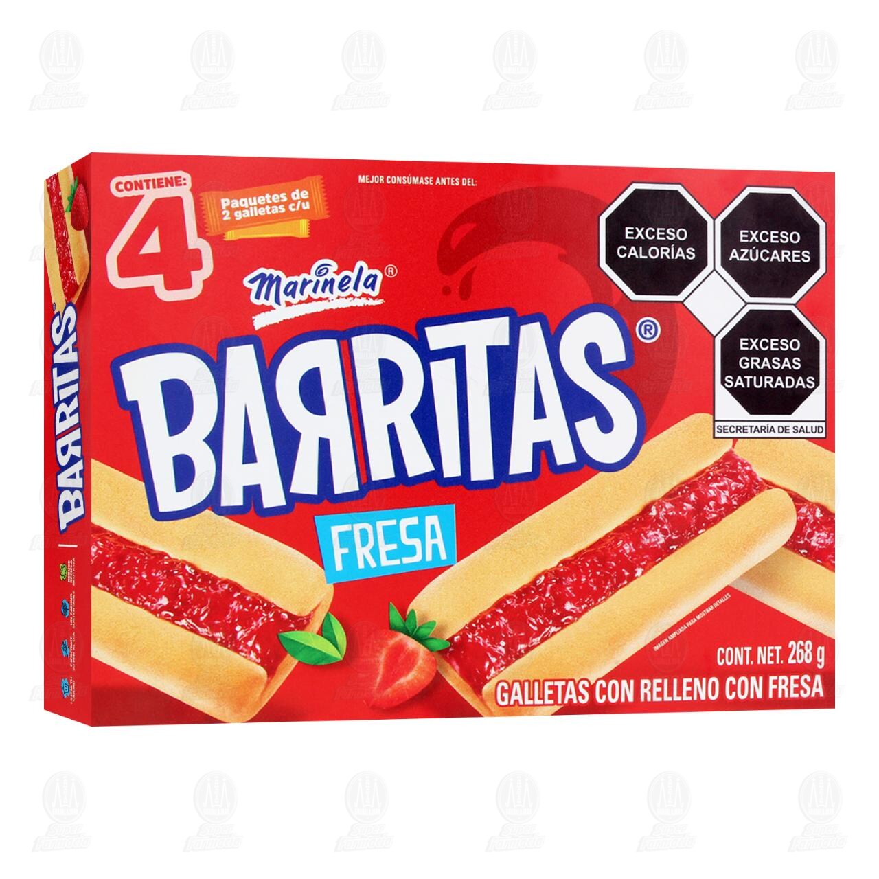 Galletas Marinela Barritas Fresa, 268 gr. image number 0