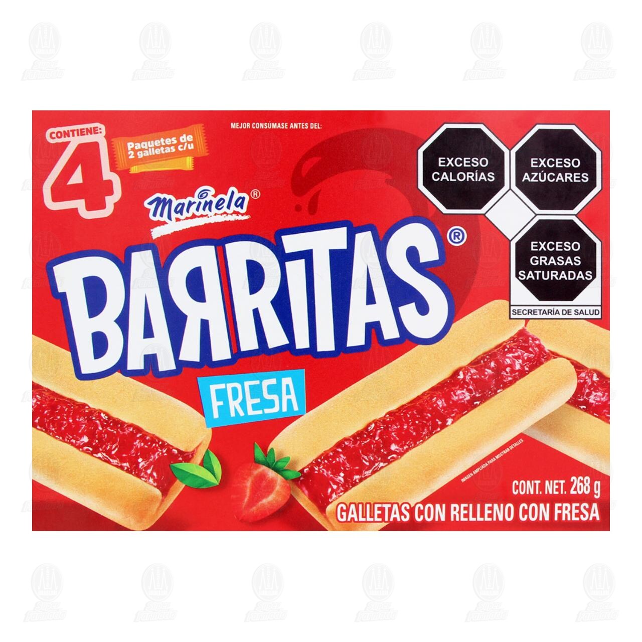 Galletas Marinela Barritas Fresa, 268 gr. image number 1