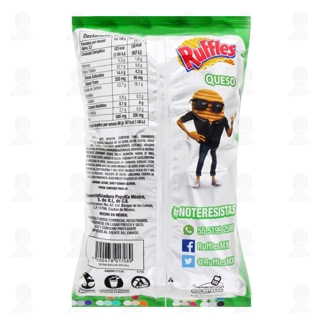 Papas Ruffles Sabor Queso, 66 gr. image number 1