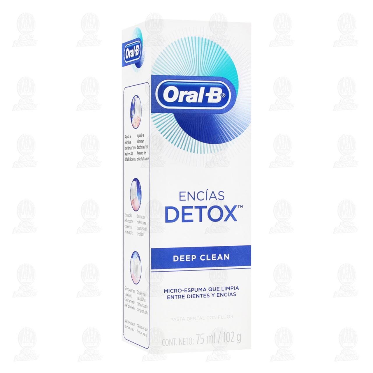 Pasta Dental Oral-B Enc&iacute;as Detox Deep Clean, 75 ml.