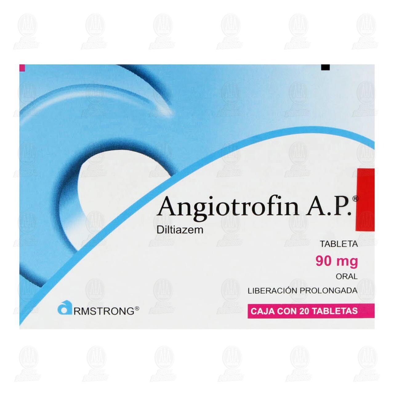 Angiotrofin AP 90 mg, 20 Tabletas. image number 1