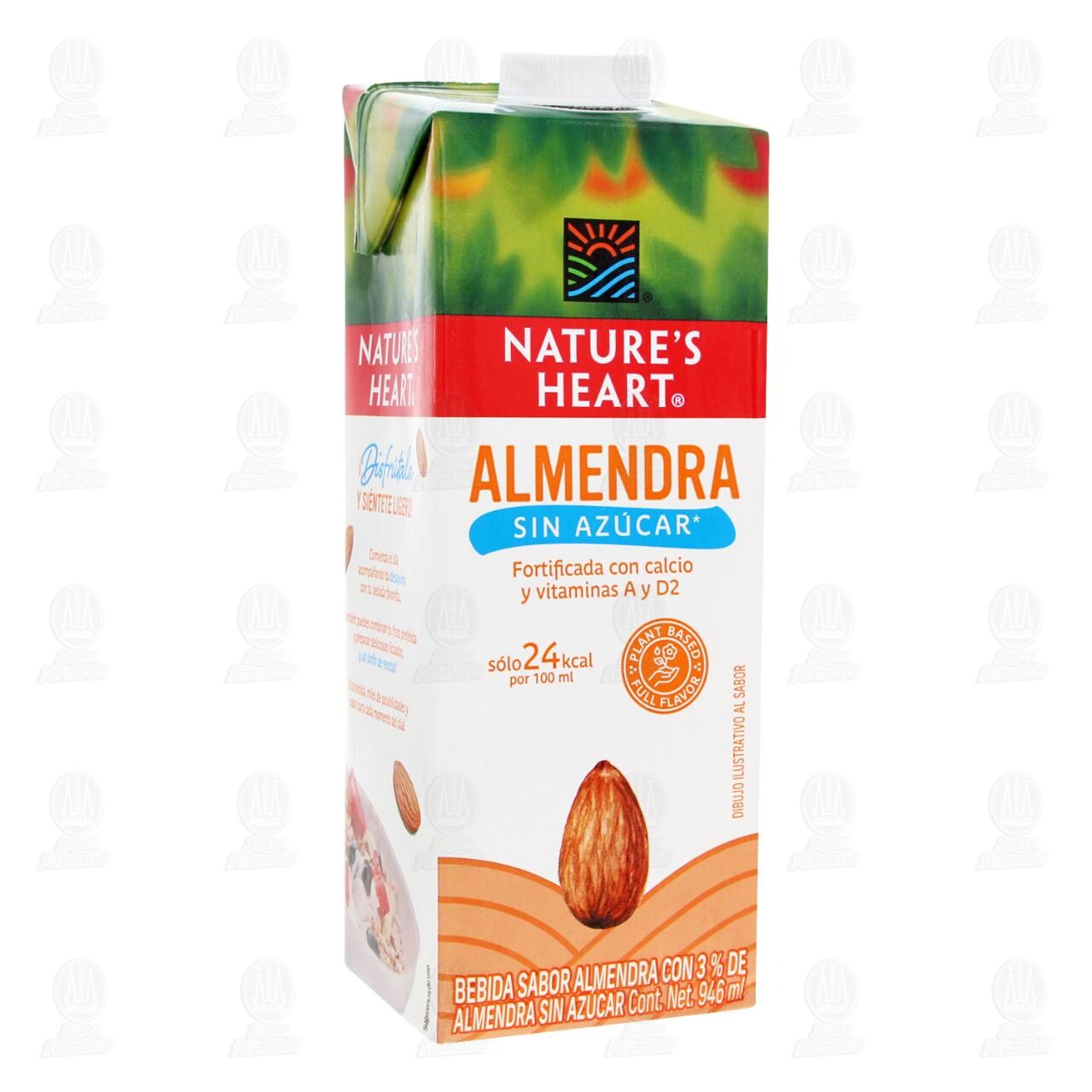 Nature's Heart Almendra Sin Azúcar, 946 ml.