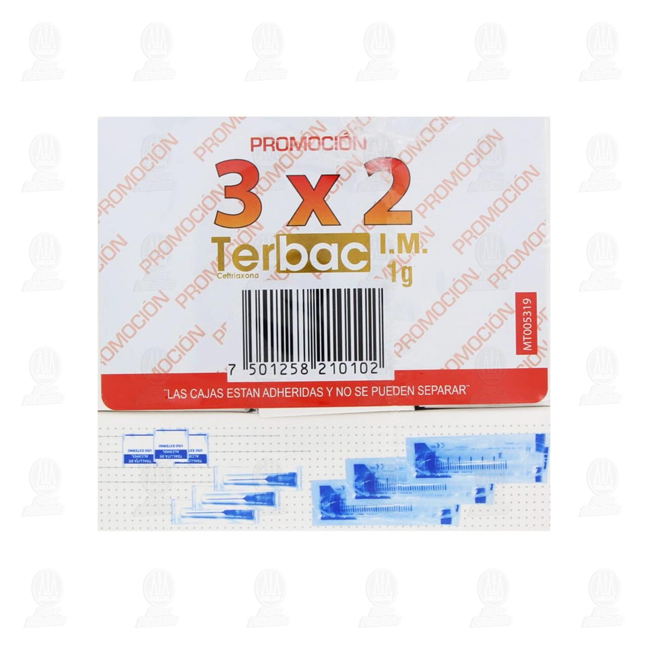 Pack Terbac IM 1 gr, Soluci&oacute;n Inyectable 3 Cajas con 1 &Aacute;mpula. image number 3
