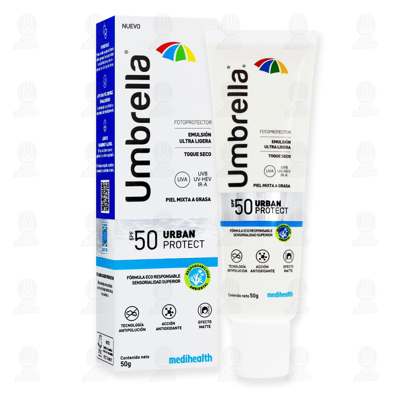 Umbrella Urban Protect Emulsi&oacute;n Ultra Ligera Toque Seco FPS 50, 50 gr. image number 2