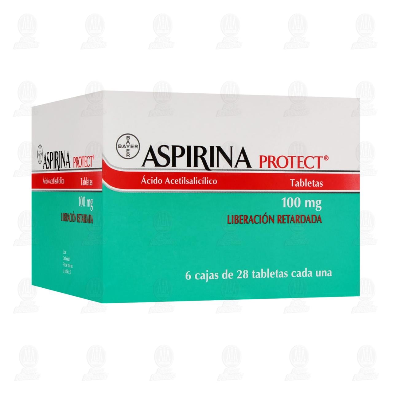 Imagen para Aspirina Protect 100 mg, 6 Cajas de 28 Tabletas c/u.