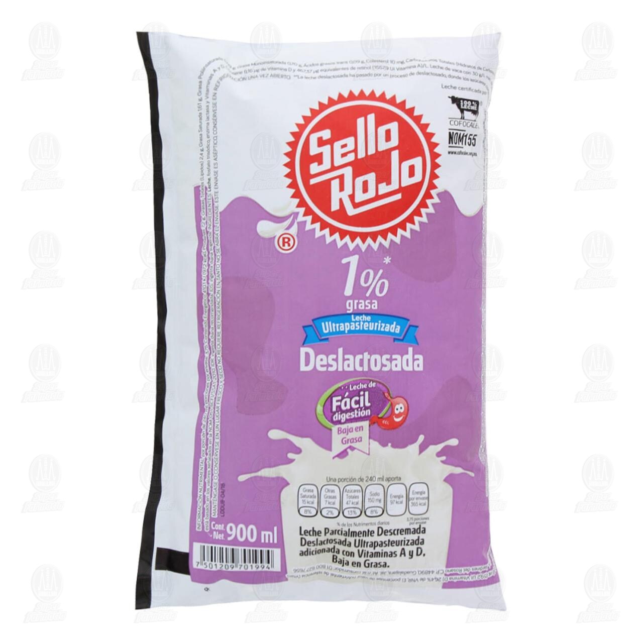 Leche Deslactosada Sello Rojo 1% Grasa, 900 ml. image number 1