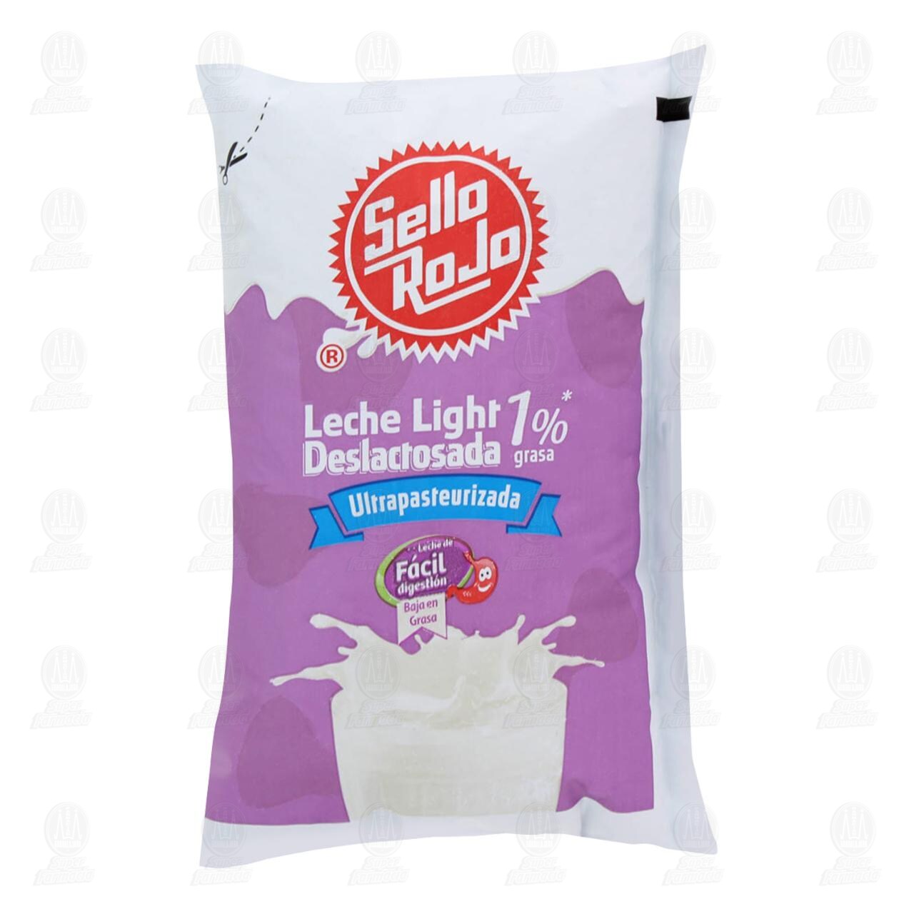 Leche Deslactosada Sello Rojo 1% Grasa, 900 ml.