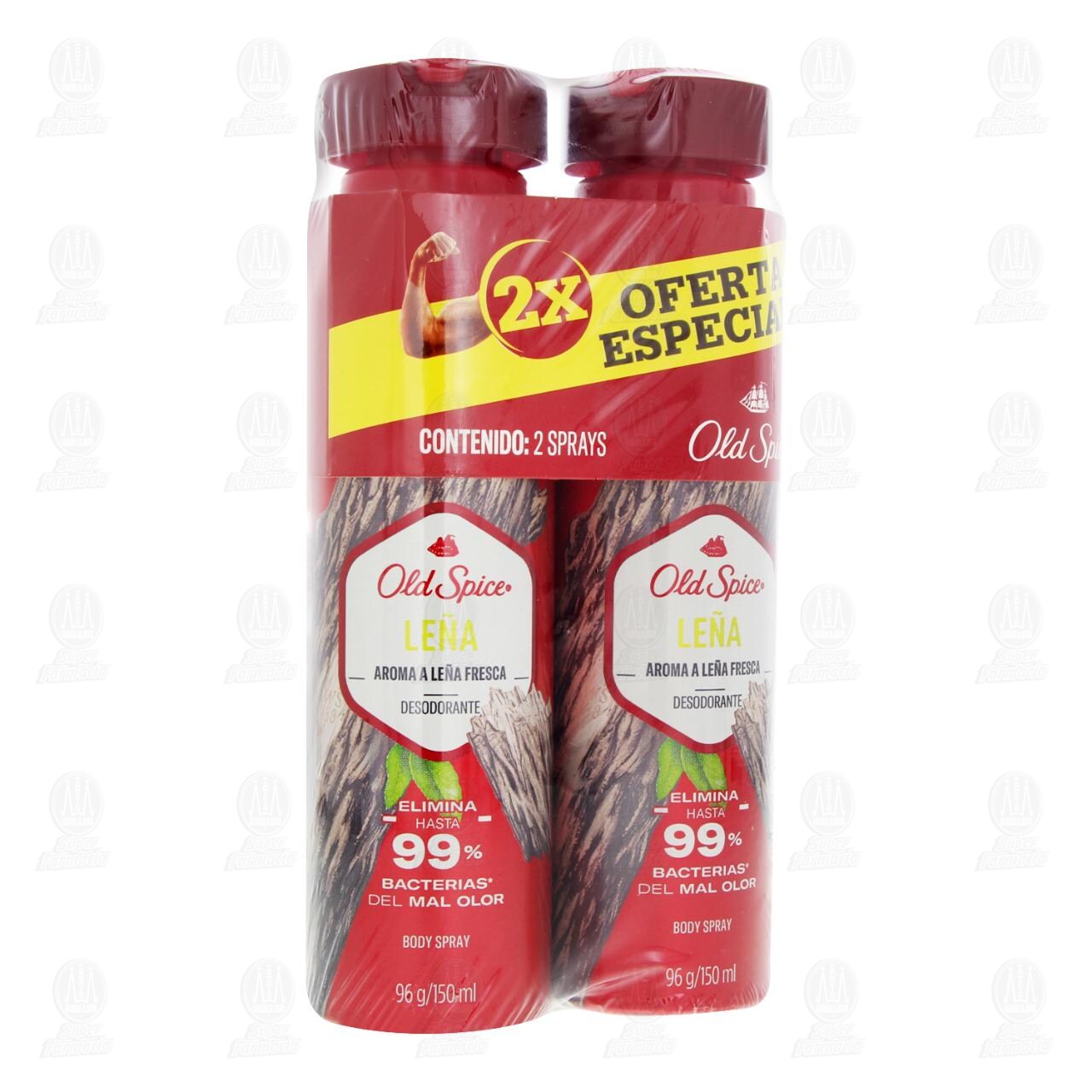 Pack Desodorante Body Spray Old Spice Le&ntilde;a en Aerosol, 2 pzas de 150 ml c/u. image number 0