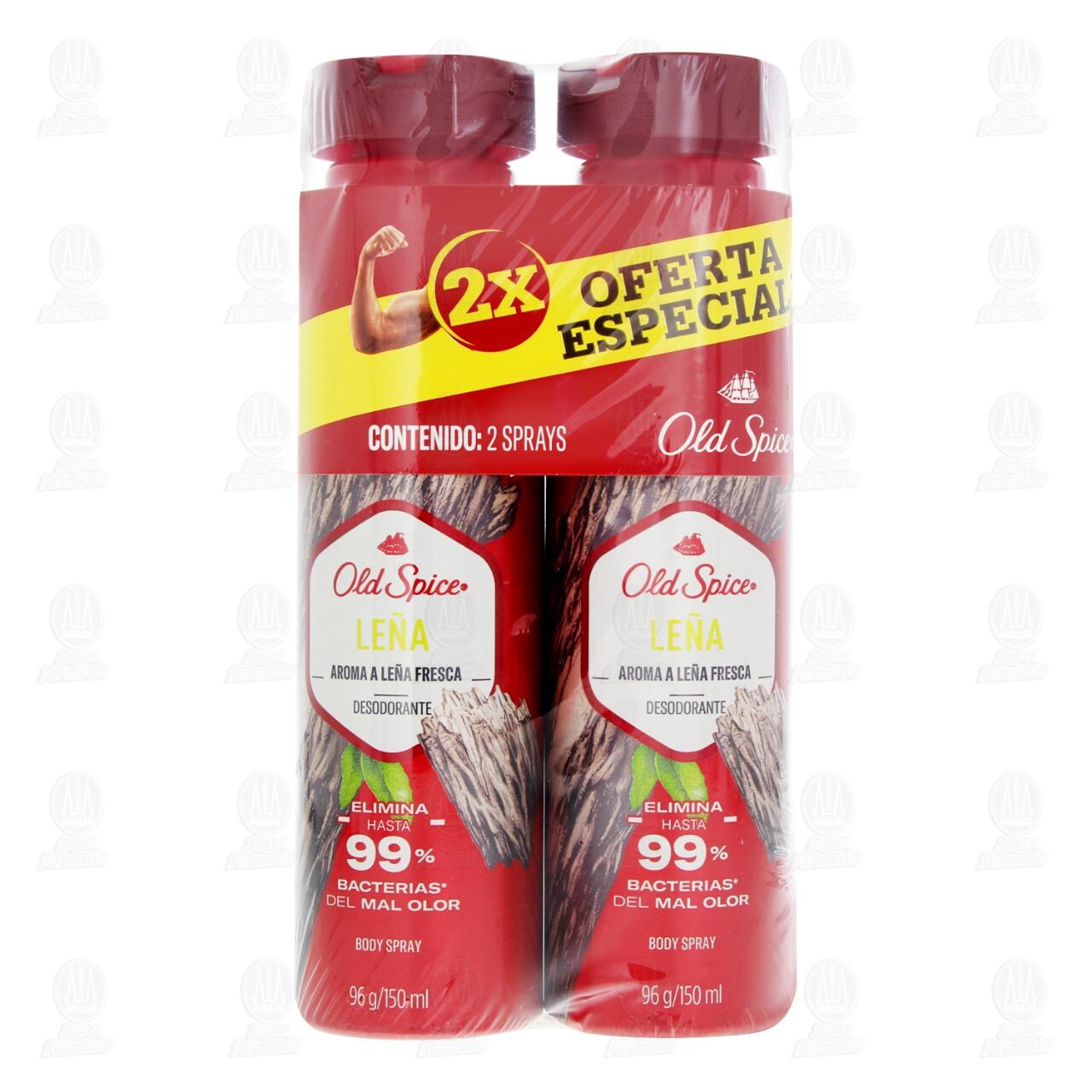 Pack Desodorante Body Spray Old Spice Le&ntilde;a en Aerosol, 2 pzas de 150 ml c/u. image number 1