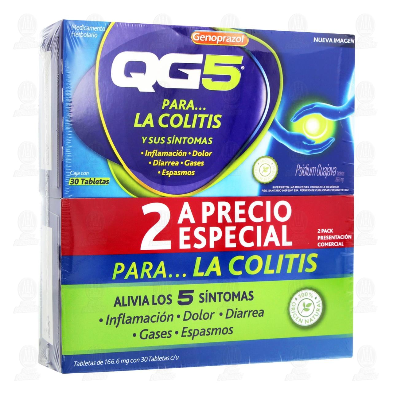 Pack QG5 166.6 mg Precio especial, 2 Cajas de 30 Tabletas c/u. image number 0