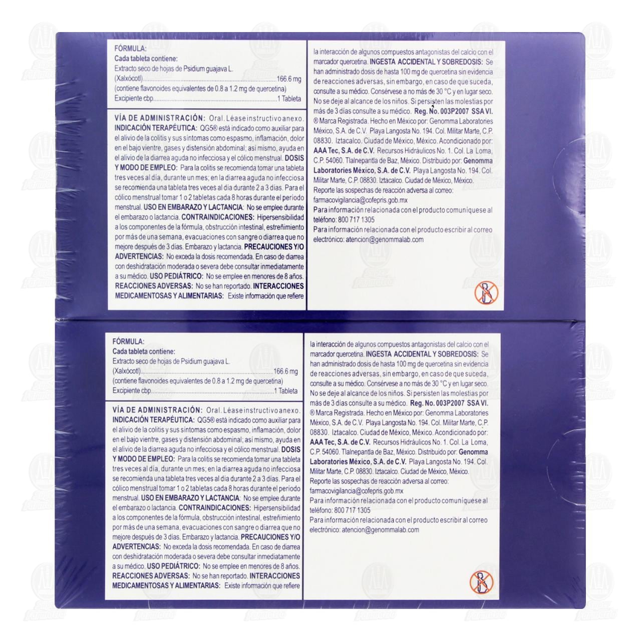Pack QG5 166.6 mg Precio especial, 2 Cajas de 30 Tabletas c/u. image number 2