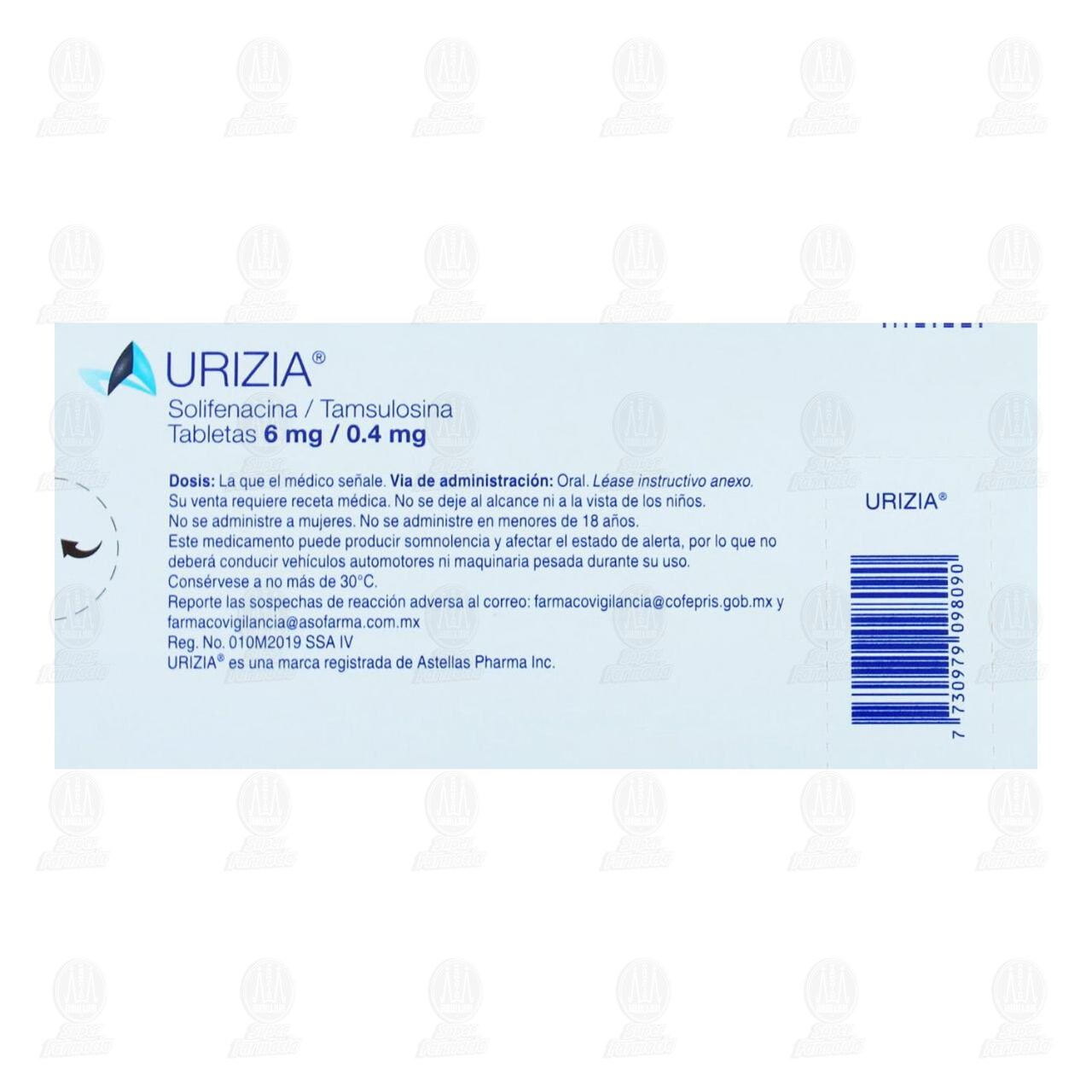 Urizia 6mg/0.4mg, 30 Tabletas. image number 2