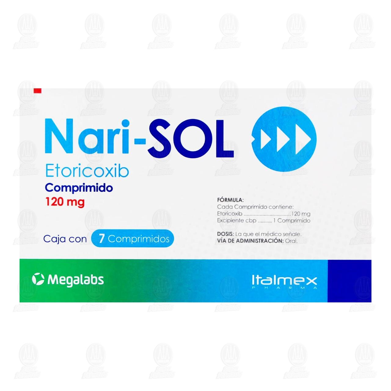 Nari-SOL 120 mg, 7 Comprimidos. image number 2