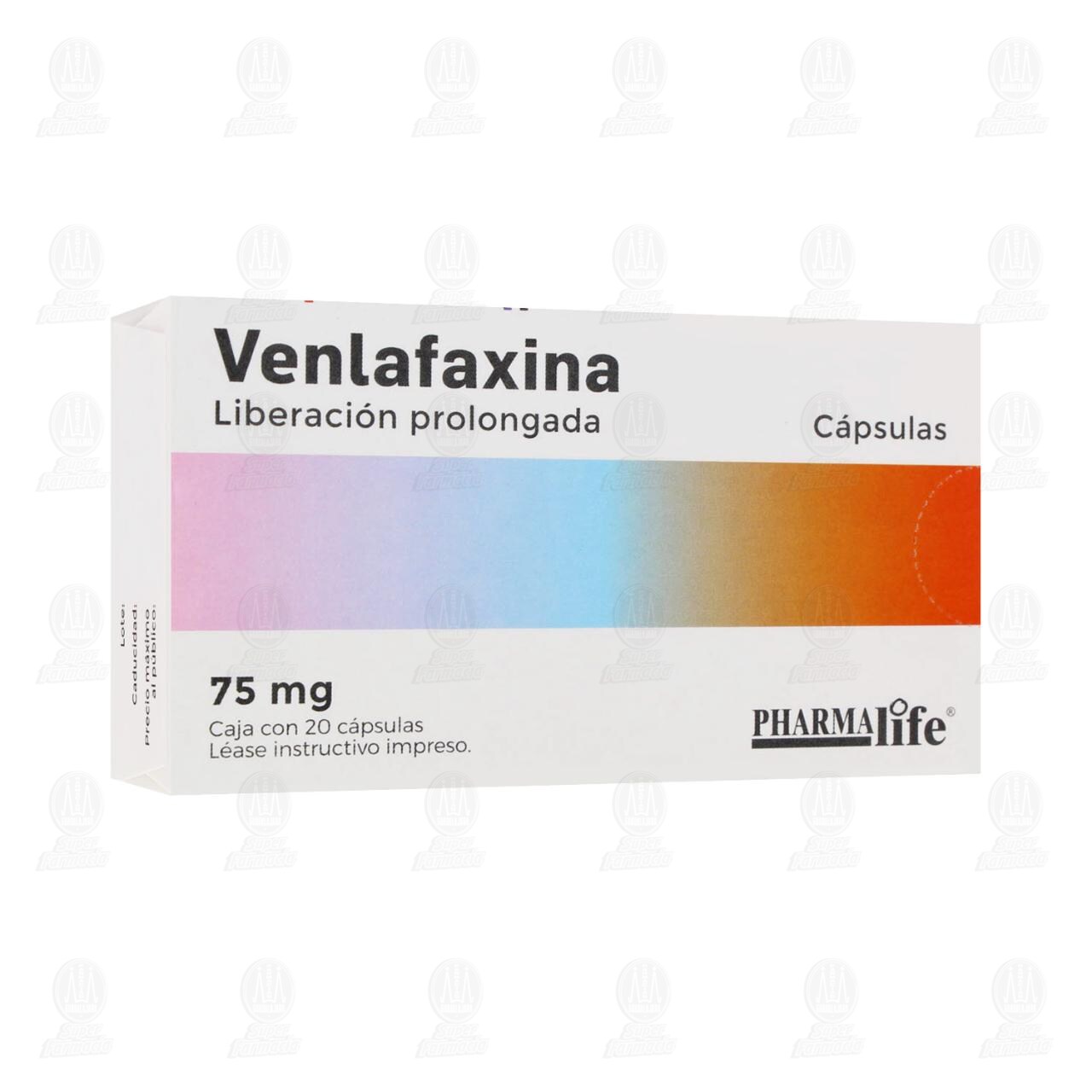 &nbsp;Venlafaxina 75 mg, 20 C&aacute;psulas Pharmalife. image number 0